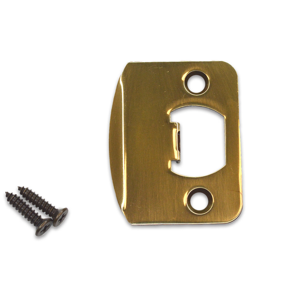 Emtek 86085US7 1/4" Radius Corner Full Lip Strike for Passage, Privacy or Key-In Sets French Antique Brass Finish Sparrow Supply