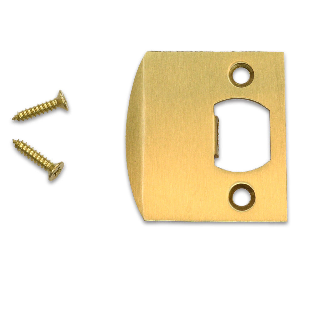 Emtek 86086US4 Square Corner Extended Lip Strike for Passage, Privacy or Key-In Sets Satin Brass Finish Sparrow Supply