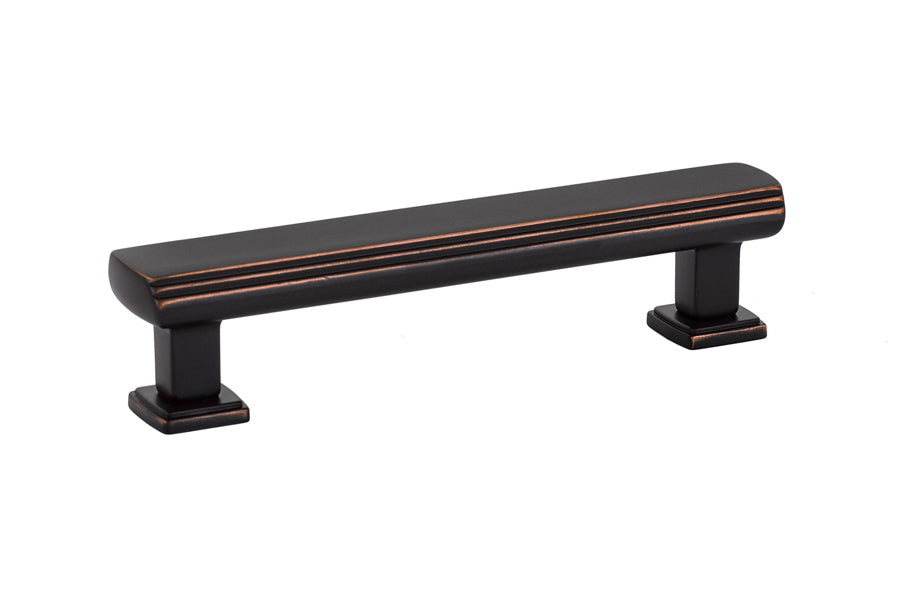 Emtek 86423US10B Art Deco Cabinet Pull with 4" Center to Center Oil Rubbed Bronze Finish Sparrow Supply