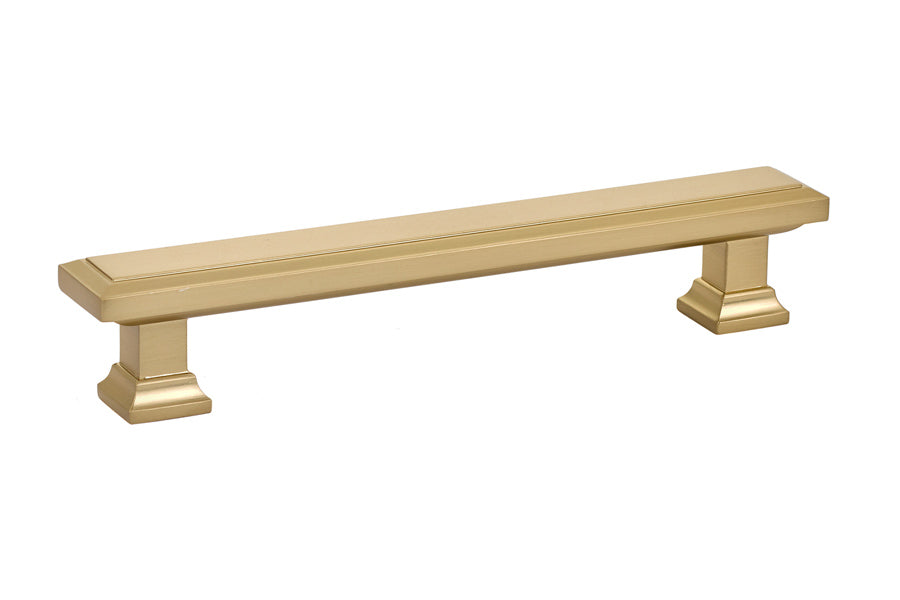 Emtek 86492US4 Geometric Rectangular Cabinet Pull with 5" Center to Center Satin Brass Finish Sparrow Supply