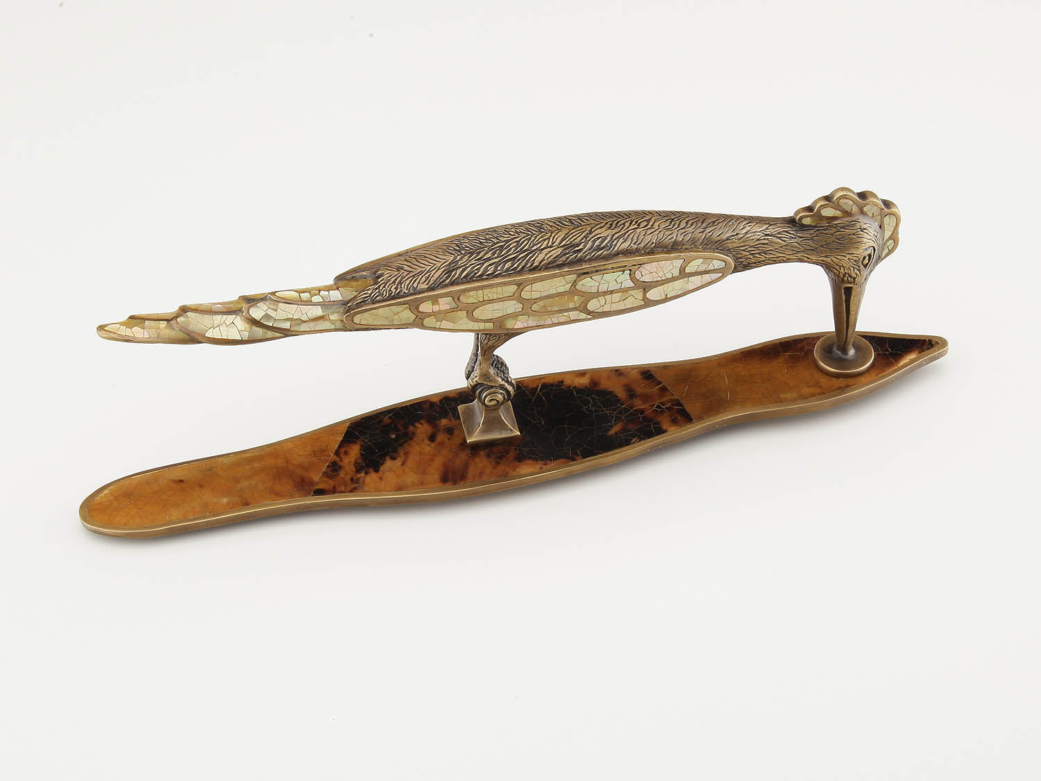 Schaub 865-MOP-DSW 3-5/8" Center to Center Mother of Pearl Nature Woodpecker Cabinet Pull Dark Sherwood Finish Sparrow Supply