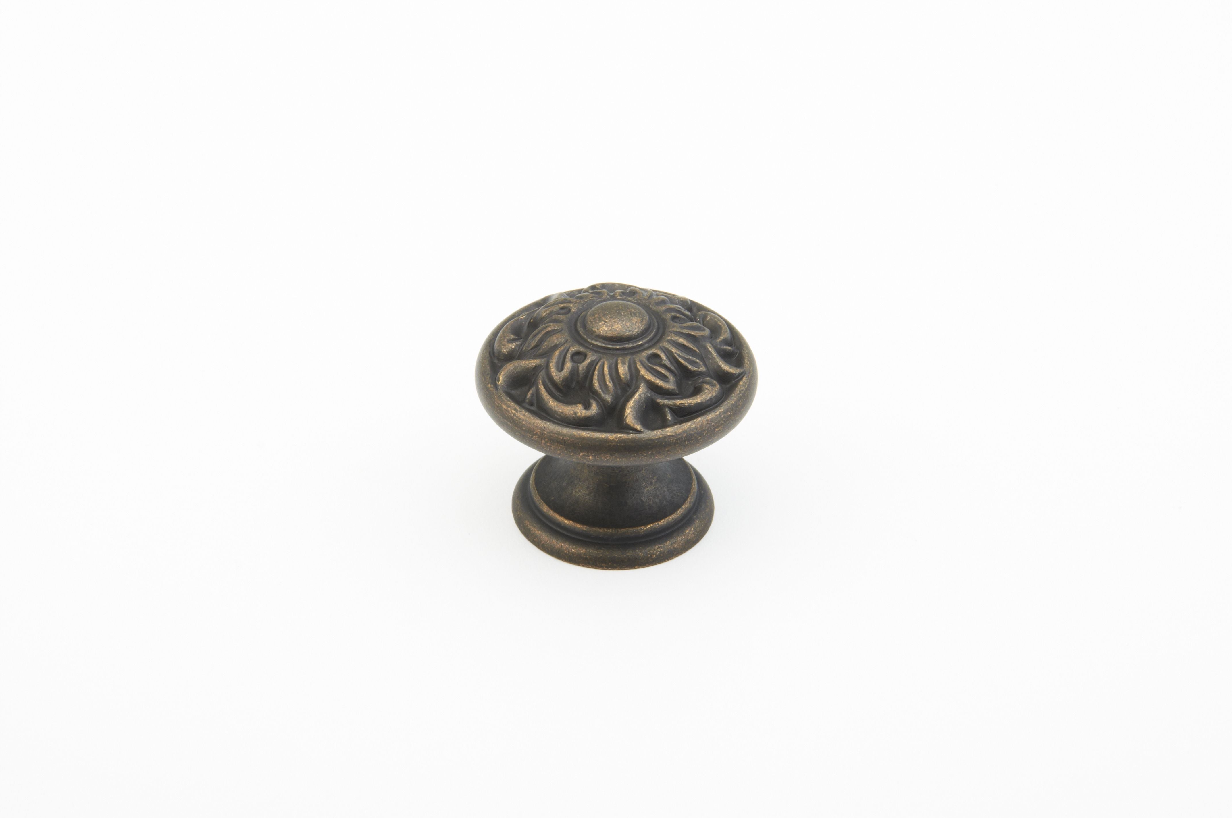 Schaub 870-ABZ 1-3/8" Corinthian Cabinet Knob Ancient Bronze Finish Sparrow Supply