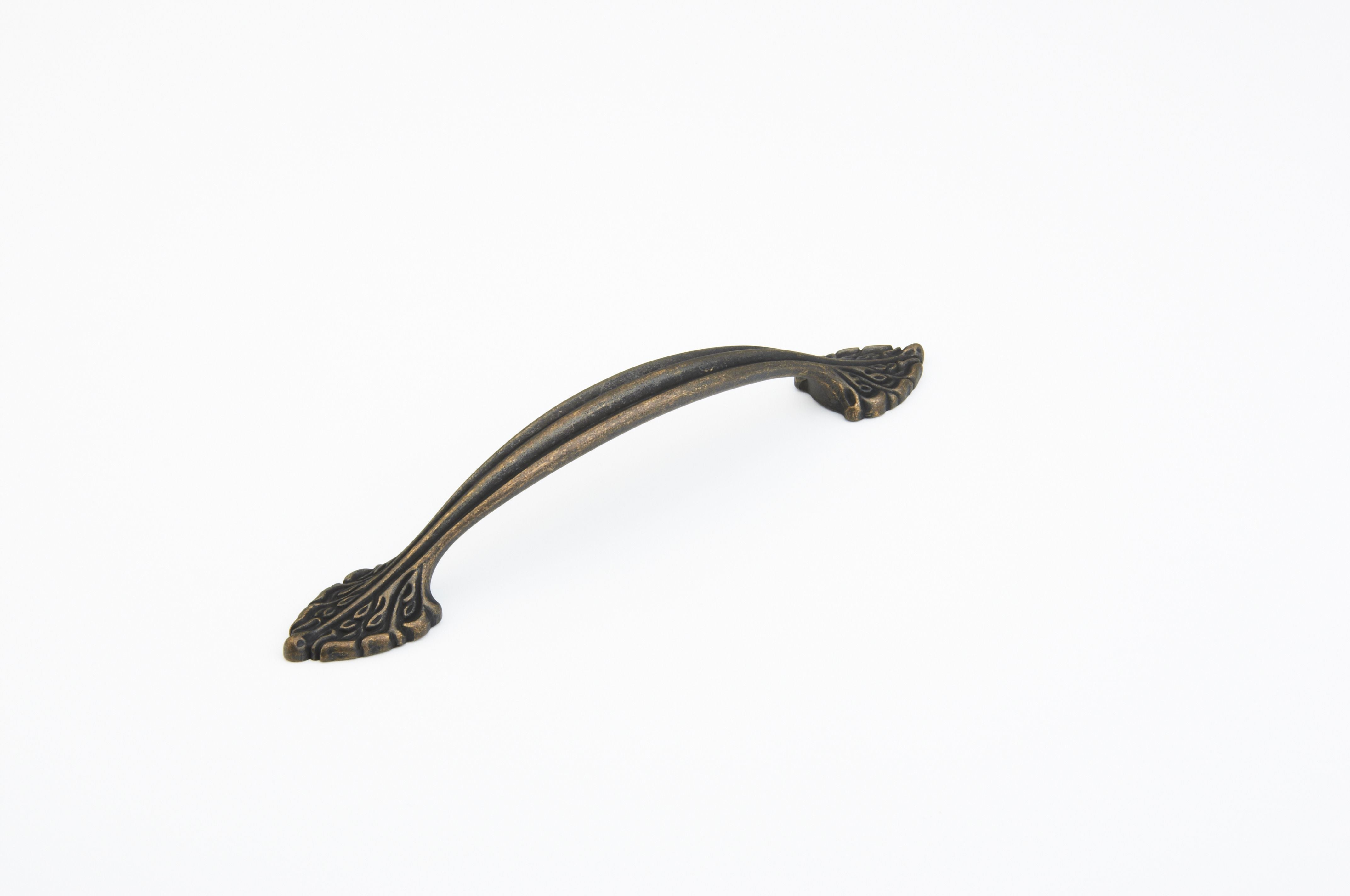 Schaub 8716-ABZ 6" Center to Center Corinthian Cabinet Pull Ancient Bronze Finish Sparrow Supply