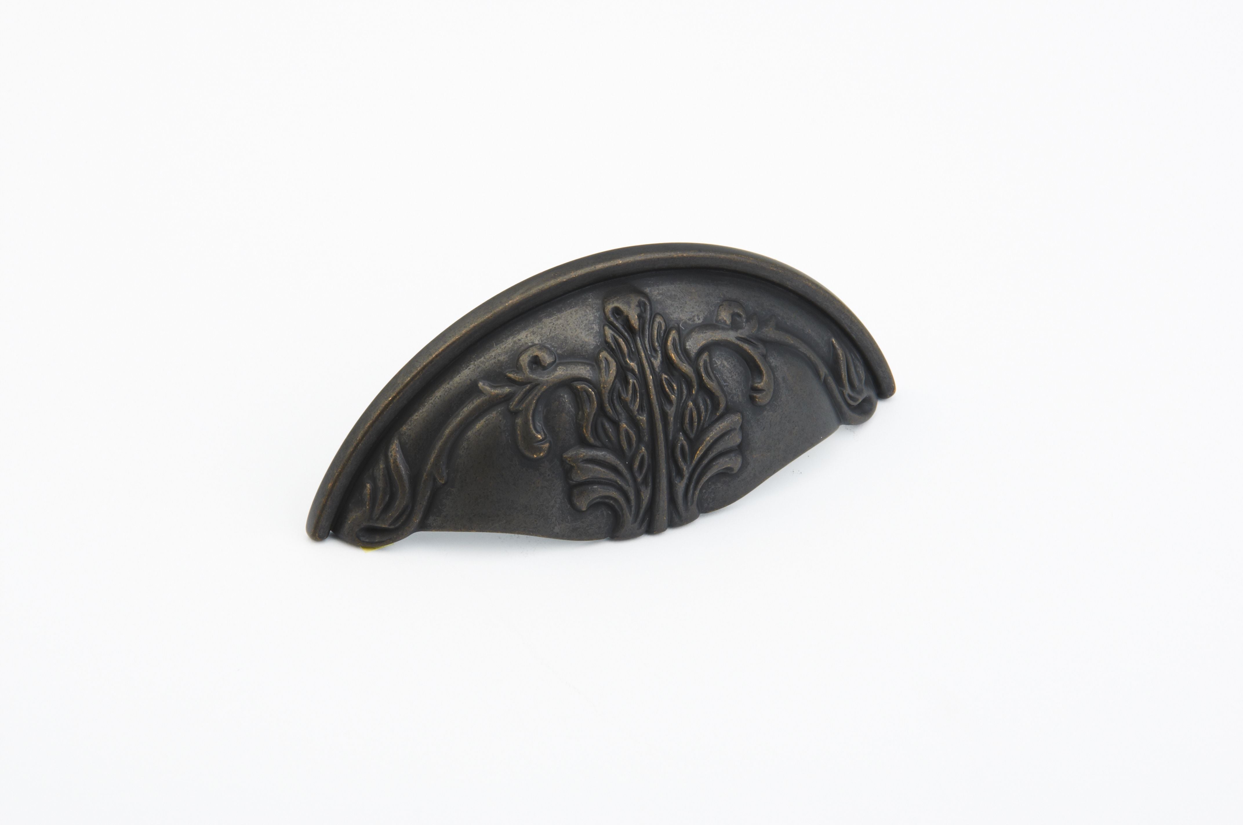 Schaub 872-ABZ 3" Center to Center Corinthian Cup Pull Ancient Bronze Finish Sparrow Supply