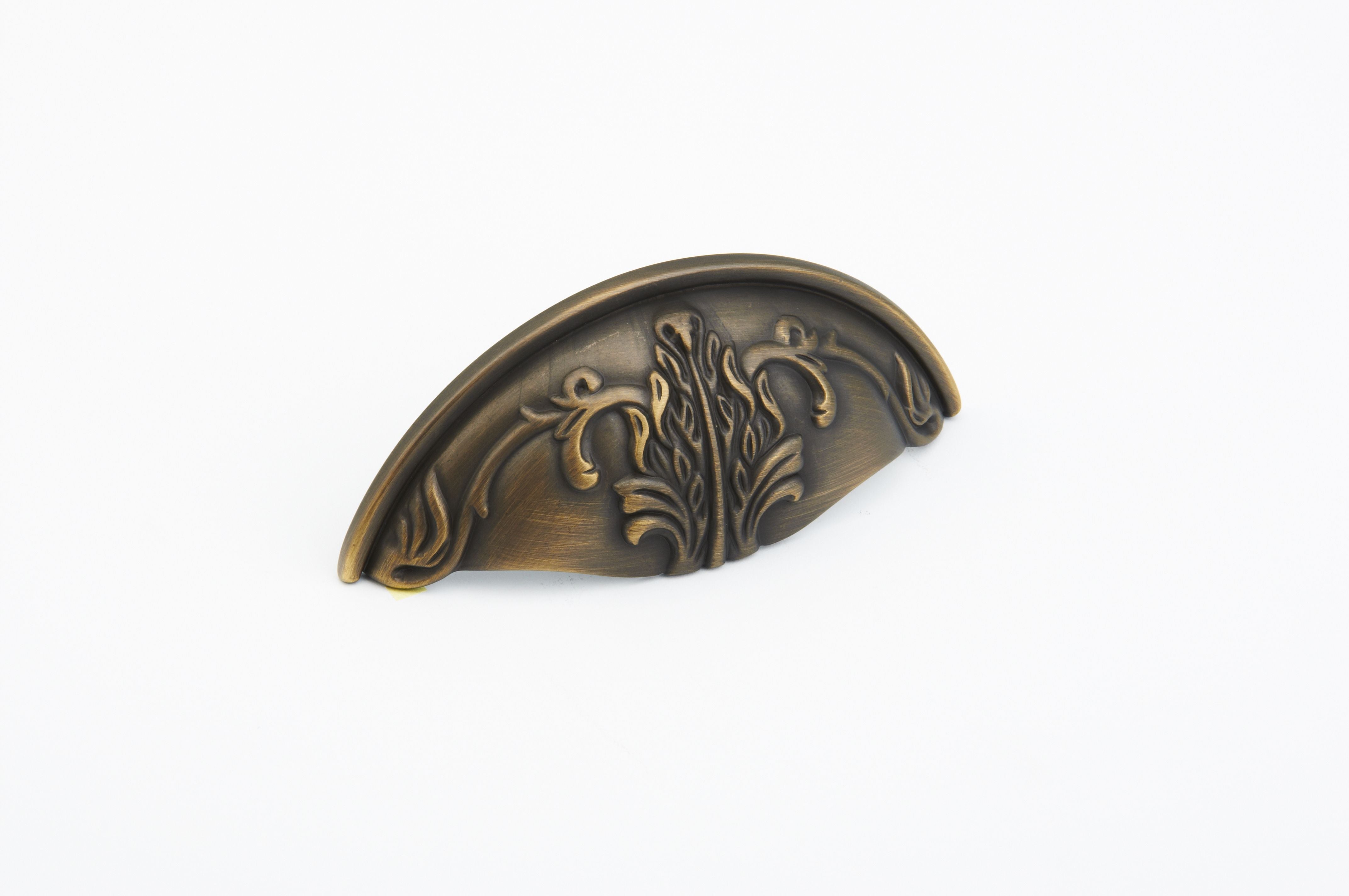 Schaub 872-RB 3" Center to Center Corinthian Cup Pull Redington Brass Finish Sparrow Supply