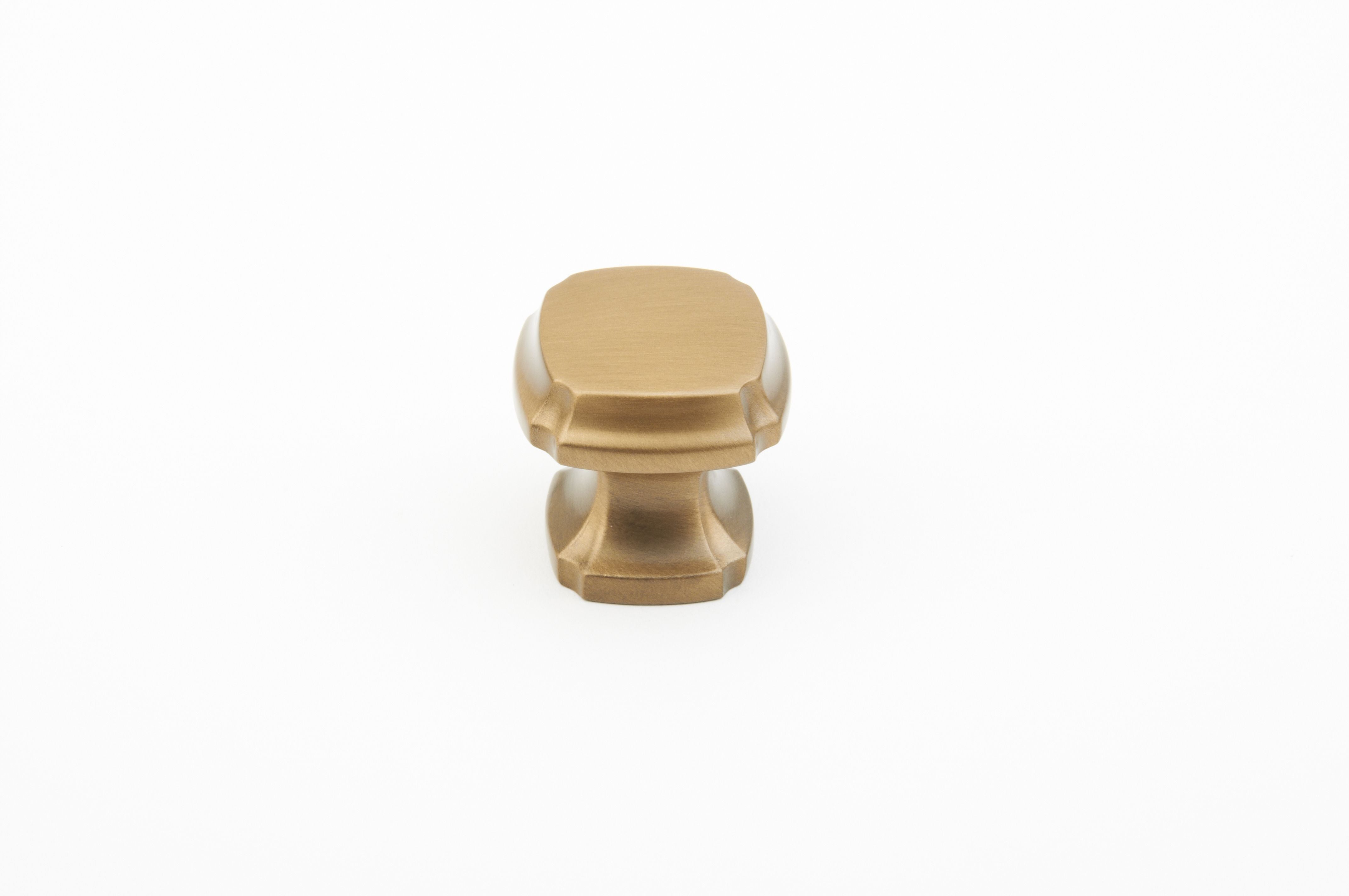 Schaub 882-BBZ 1-3/8" Empire Square Cabinet Knob Brushed Bronze Finish Sparrow Supply