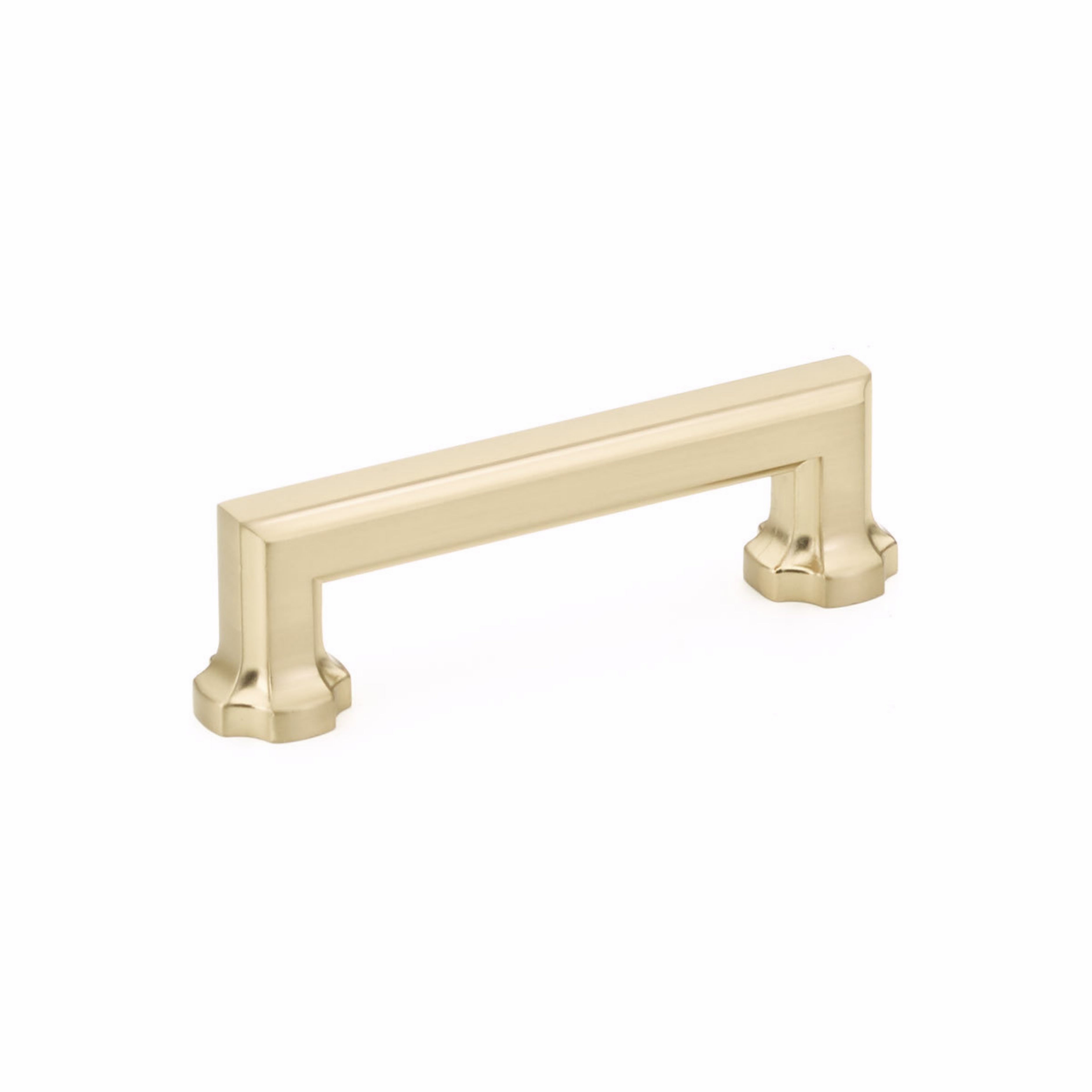 Schaub 883-SSB 3-1/2" Center to Center Empire Cabinet Pull Signature Satin Brass Finish Sparrow Supply