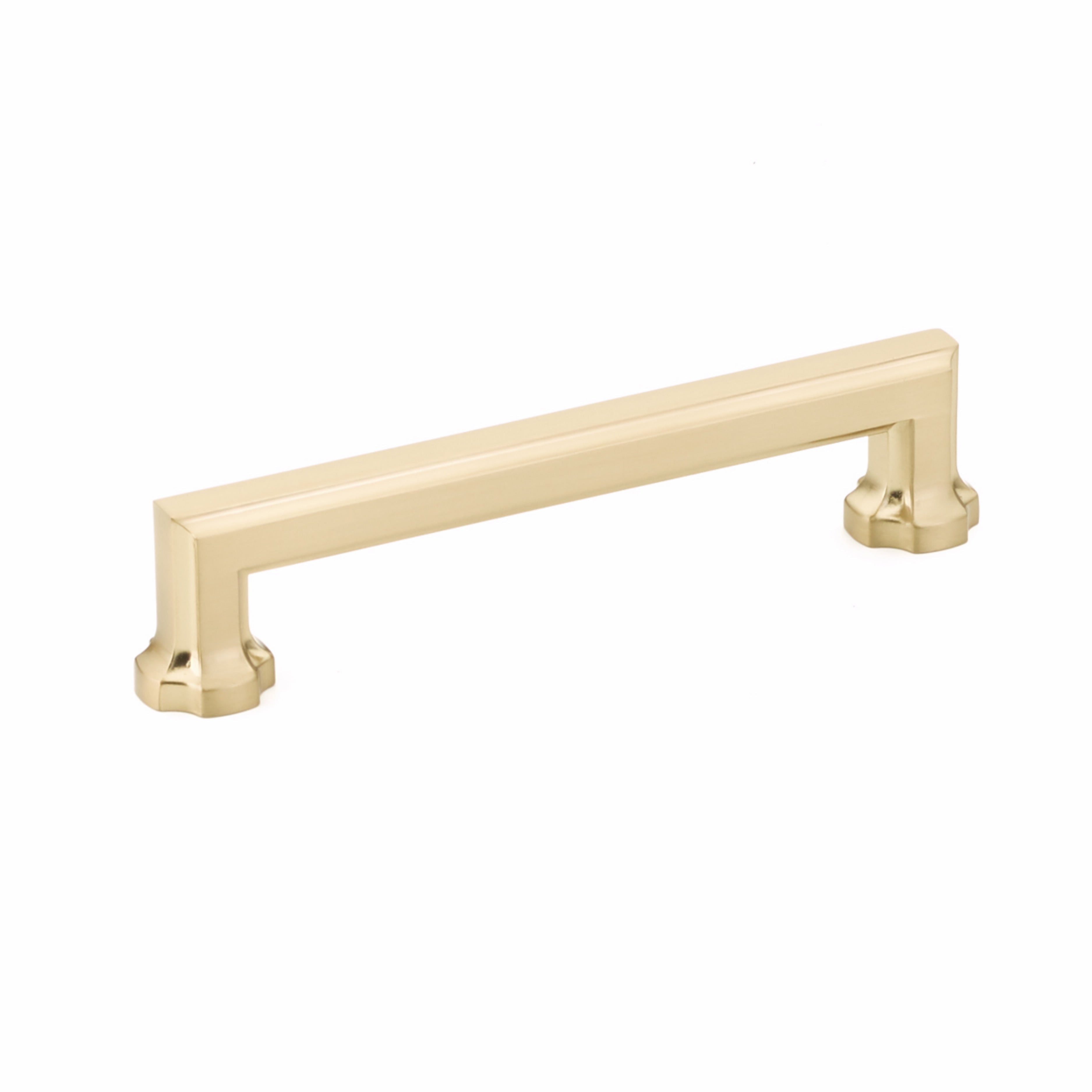 Schaub 884-SSB 5" Center to Center Empire Cabinet Pull Signature Satin Brass Finish Sparrow Supply