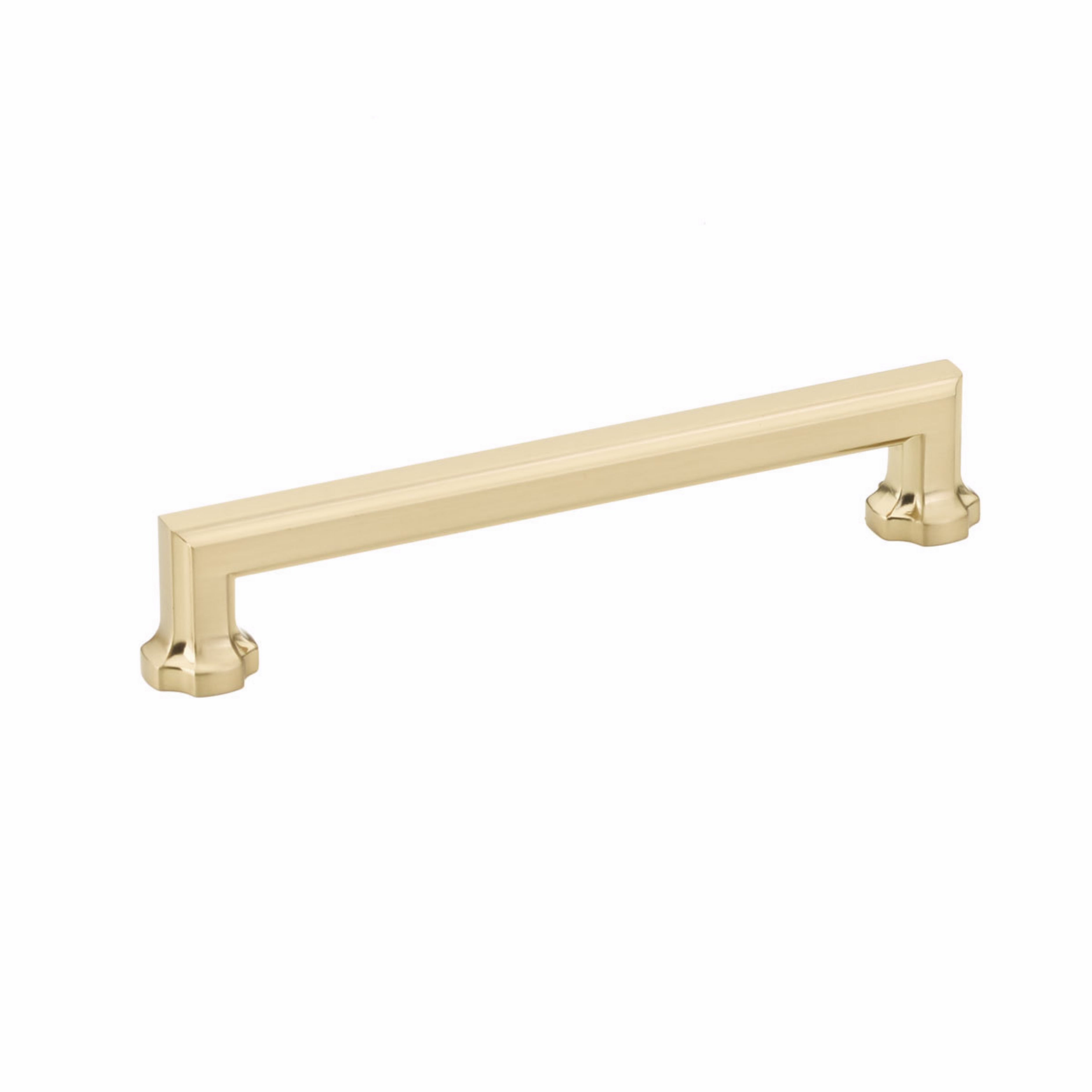 Schaub 885-SSB 6" Center to Center Empire Cabinet Pull Signature Satin Brass Finish Sparrow Supply