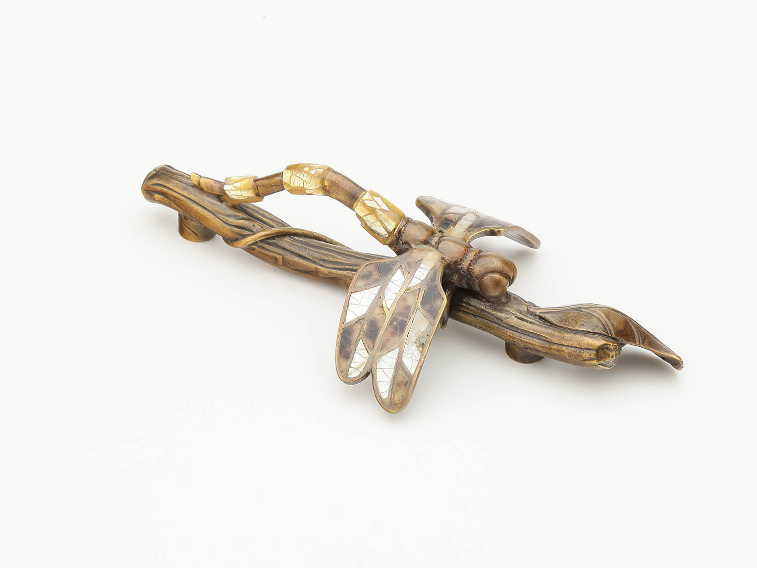 Schaub 892-MOP-ED 3-22/25" Center to Center Mother of Pearl Nature Dragonfly Twig Cabinet Pull Estate Dover Finish Sparrow Supply