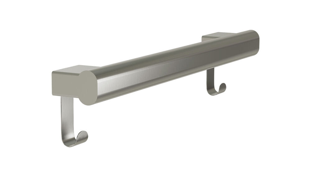 Bradley 8B1-0011896-BS Grab Bar Oval, Stainless Satin-w/Hooks, 18" Brushed Stainless
