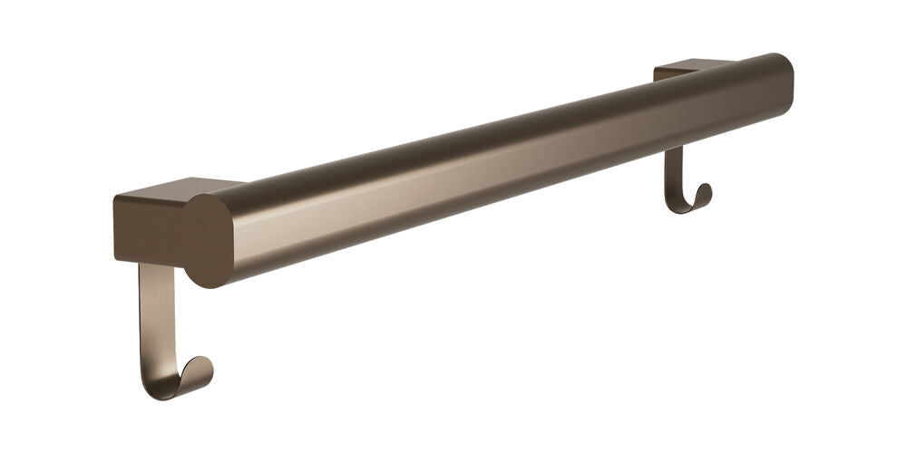 Bradley 8B1-0012496-BZ Grab Bar Oval, Stainless Satin-w/Hooks, 24" Brushed Bronze