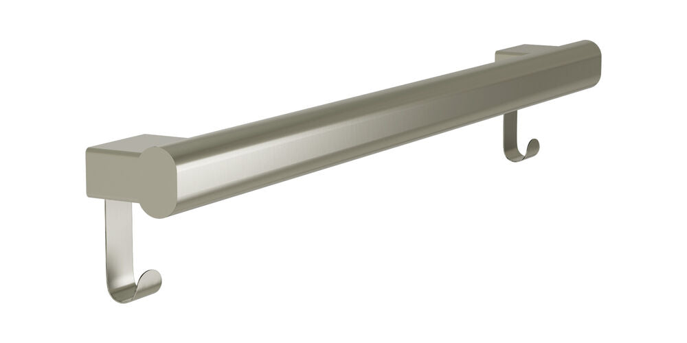 Bradley 8B1-0012496-BN Grab Bar Oval, Stainless Satin-w/Hooks, 24" Brushed Nickel Sparrow Supply