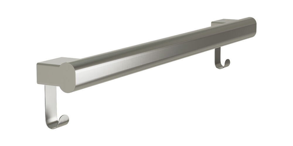 Bradley 8B1-0012496-BS Grab Bar Oval, Stainless Satin-w/Hooks, 24" Brushed Stainless