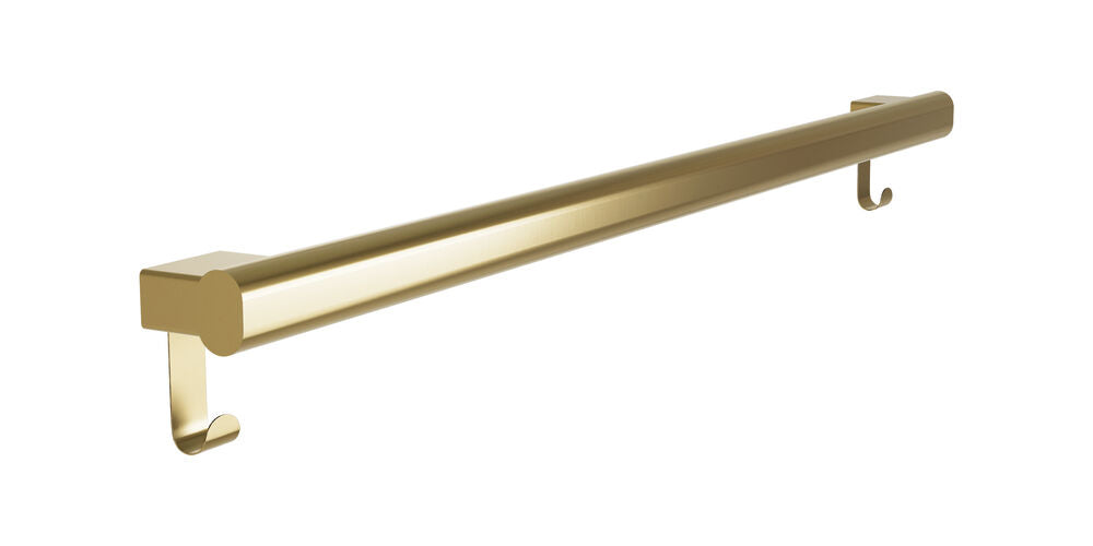 Bradley 8B1-0013696-BR Grab Bar Oval, Stainless Satin-w/Hooks, 36" Brushed Brass