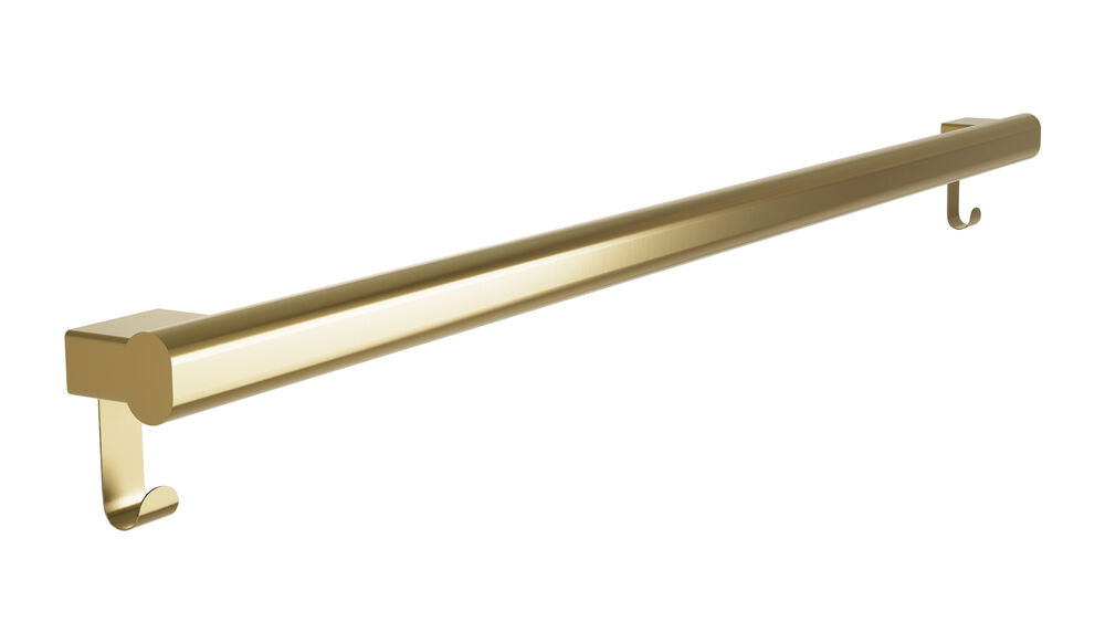 Bradley 8B1-0014296-BR Grab Bar Oval, Stainless Satin-w/Hooks, 42" Brushed Brass