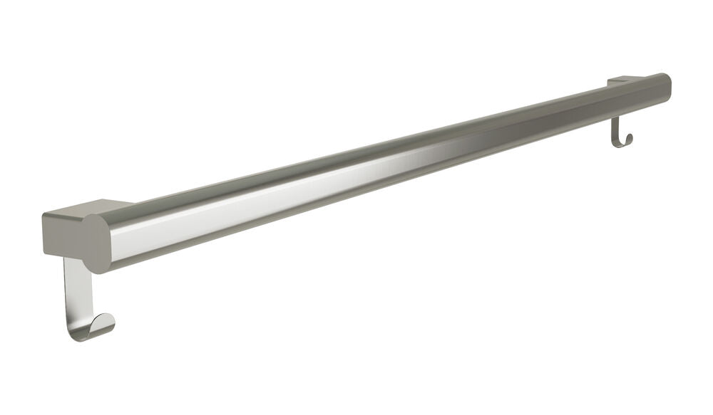 Bradley 8B1-0014296-BS Grab Bar Oval, Stainless Satin-w/Hooks, 42" Brushed Stainless