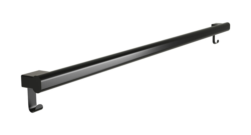 Bradley 8B1-0013696-BB Grab Bar Oval, Stainless Satin-w/Hooks, 36" Brushed Black