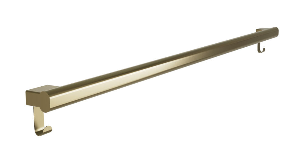 Bradley 8B1-0014896-BR Grab Bar Oval, Stainless Satin-w/Hooks, 48" Brushed Brass