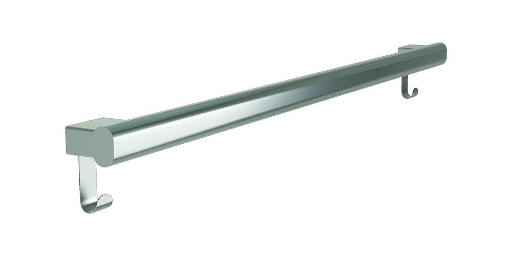 Bradley 8B1-0013696 Grab Bar Oval, Stainless Satin-w/Hooks, 36"