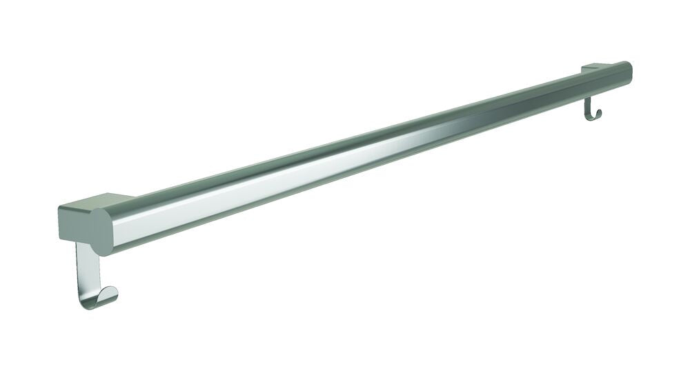 Bradley 8B1-0014896 Grab Bar Oval, Stainless Satin-w/Hooks, 48"