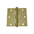 Emtek 91013US4 Pair of 3-1/2" x 3-1/2" Square Steel Residential Duty Hinges Satin Brass Finish
