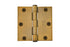 Emtek 91013US7 Pair of 3-1/2" x 3-1/2" Square Steel Residential Duty Hinges French Antique Brass Finish