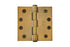 Emtek 91014US7 Pair of 4" x 4" Square Steel Residential Duty Hinges French Antique Brass Finish