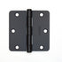 Emtek 91023US19 Pair of 3-1/2" x 3-1/2" 1/4" Radius Steel Residential Duty Hinges Flat Black Finish