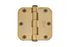 Emtek 91033US7 Pair of 3-1/2" x 3-1/2" 5/8" Radius Steel Residential Duty Hinges French Antique Brass Finish