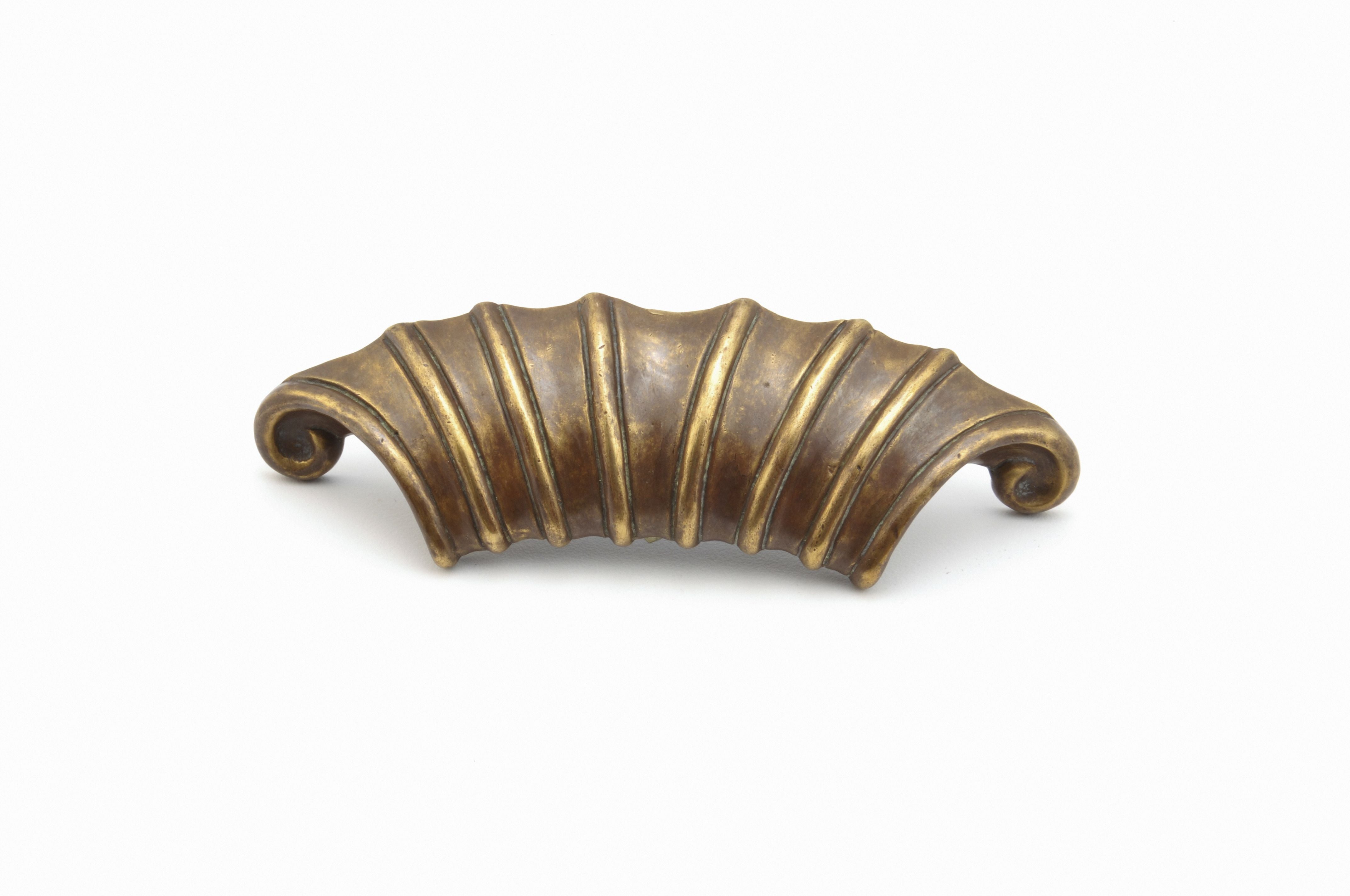 Schaub 915-MBR 2" Center to Center French Court Cabinet Pull Monticello Brass Finish Sparrow Supply