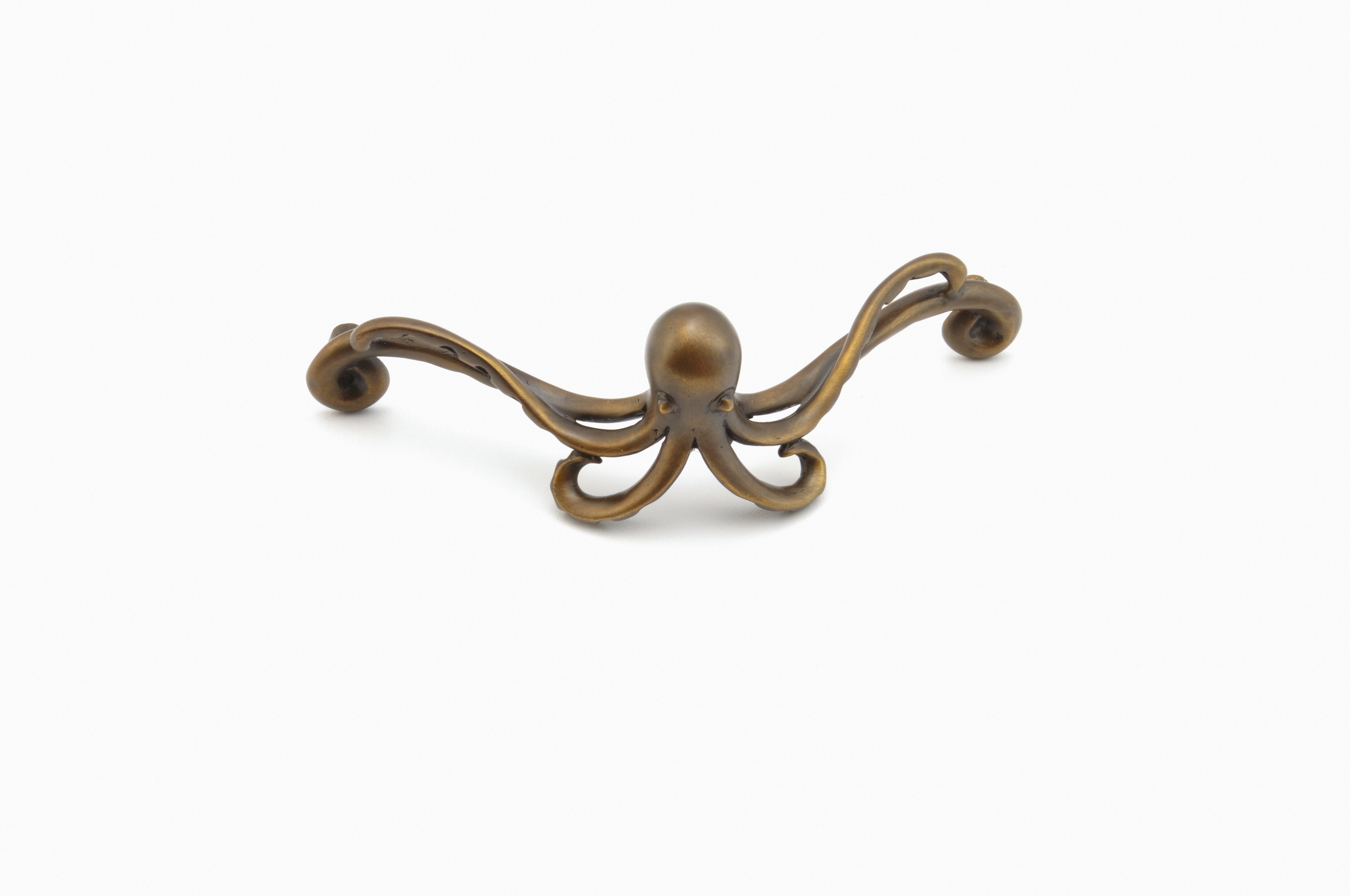 Schaub 918-ED 4-1/4" Center to Center Symphony Nature Octopus Cabinet Pull Estate Dover Finish Sparrow Supply