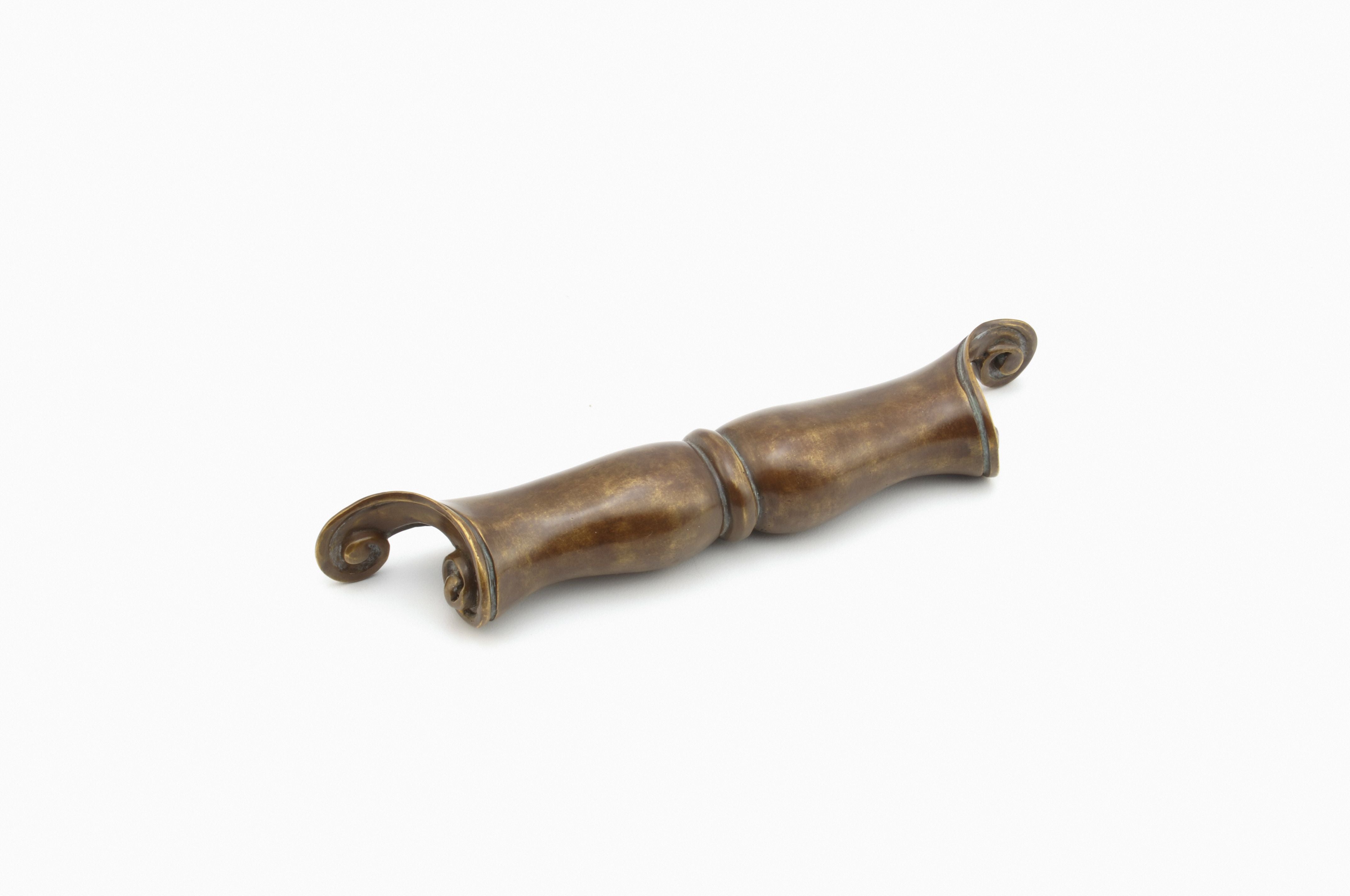 Schaub 919-MBR 6-1/2" Center to Center French Court Cup Pull Monticello Brass Finish Sparrow Supply
