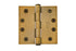 Emtek 92015US7 Pair of 4-1/2" x 4-1/2" Square Steel Heavy Duty Hinges French Antique Brass Finish