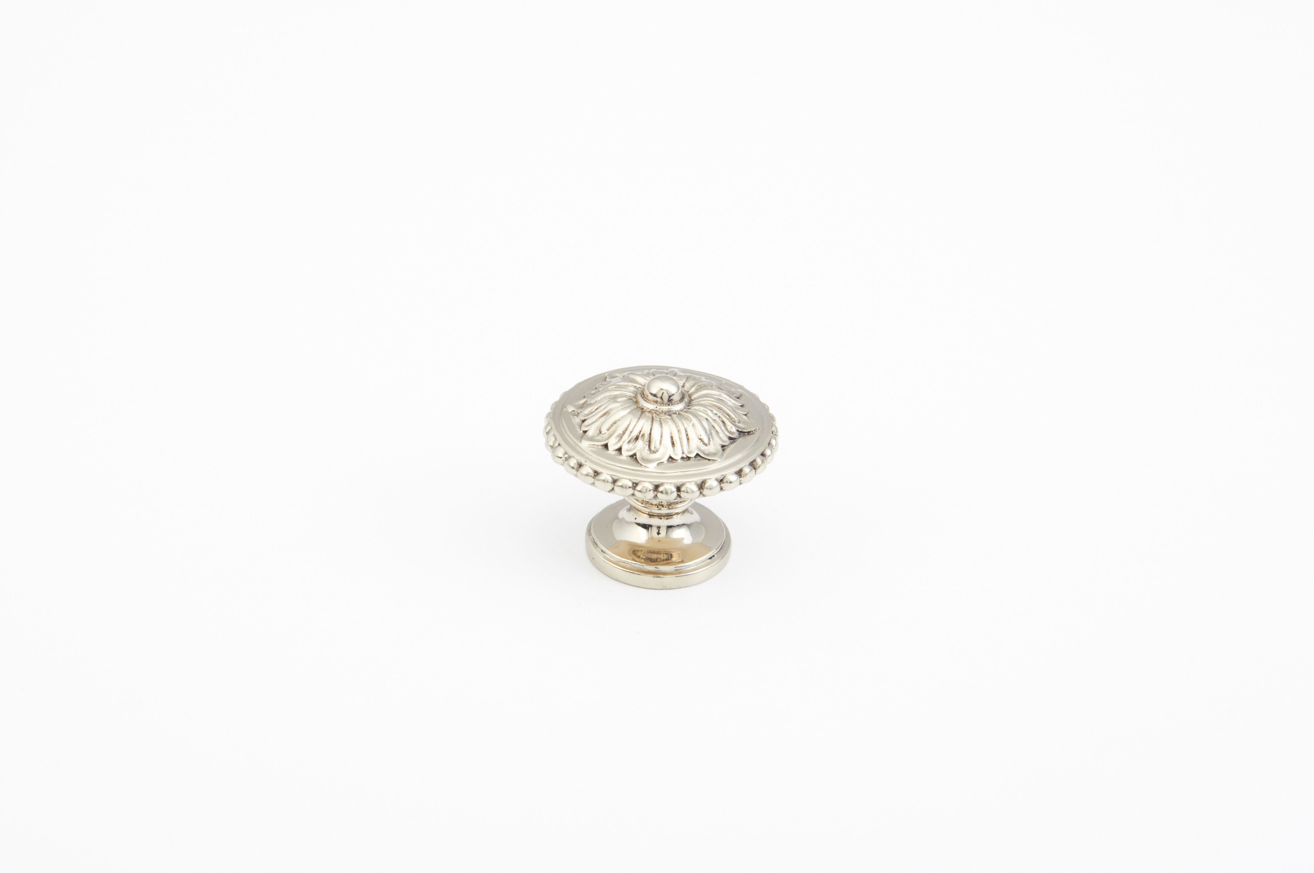 Schaub 930-WB 1-1/4" Sonata Convex Round Cabinet Knob White Brass Finish Sparrow Supply