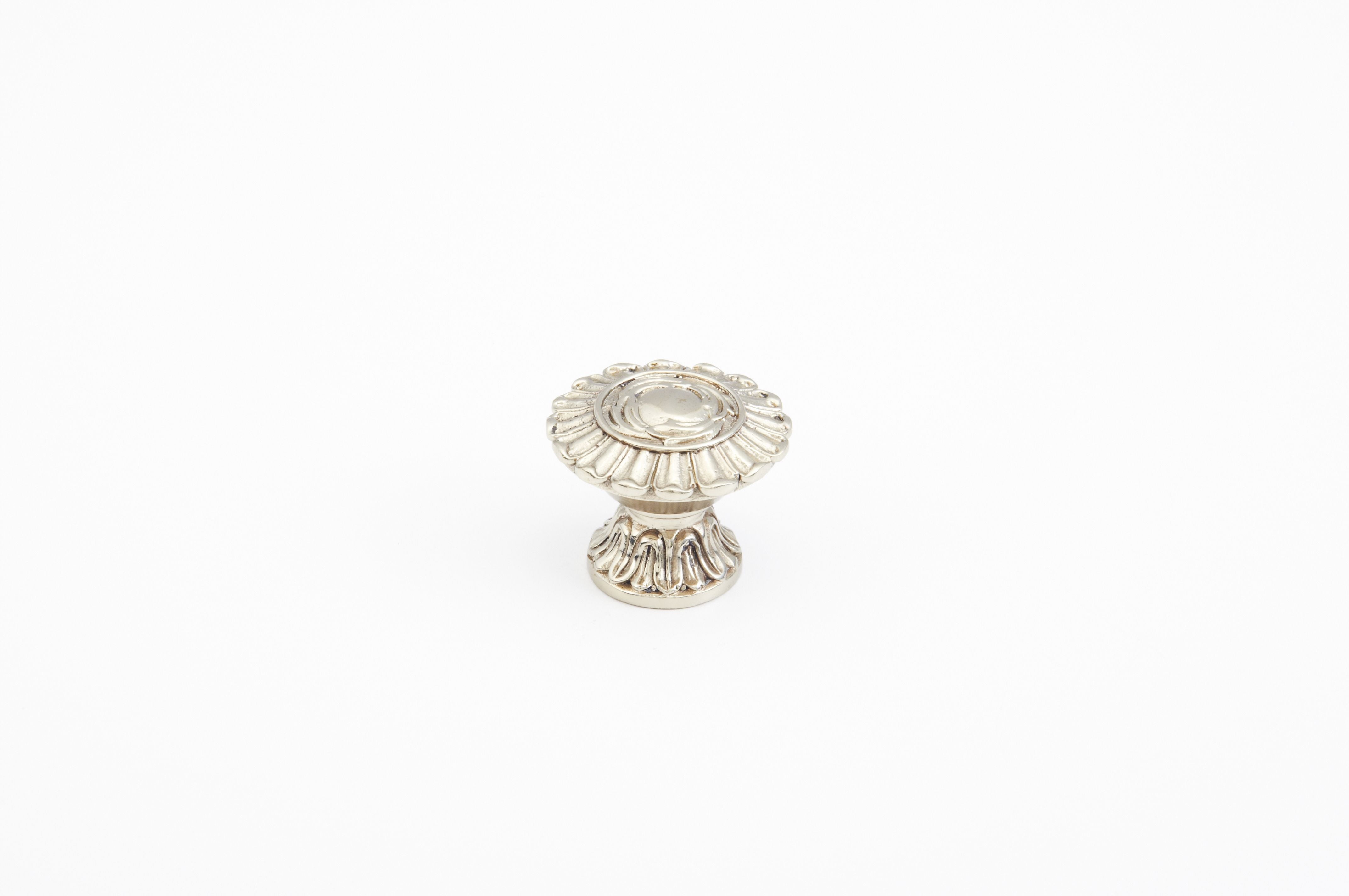 Schaub 936-WB 1-1/4" French Court Cabinet Knob White Brass Finish Sparrow Supply