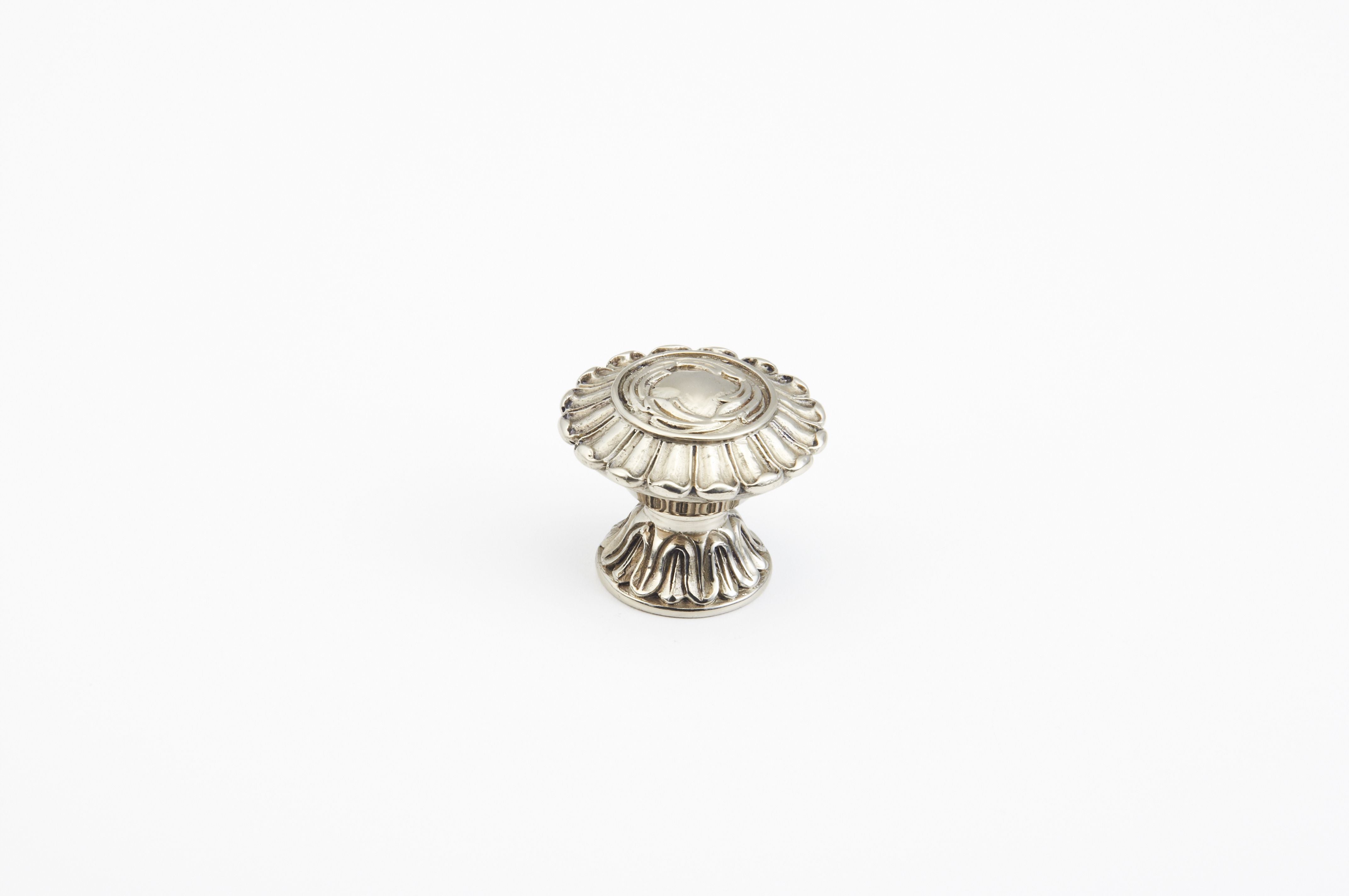 Schaub 937-WB 1-1/2" French Court Cabinet Knob White Brass Finish Sparrow Supply