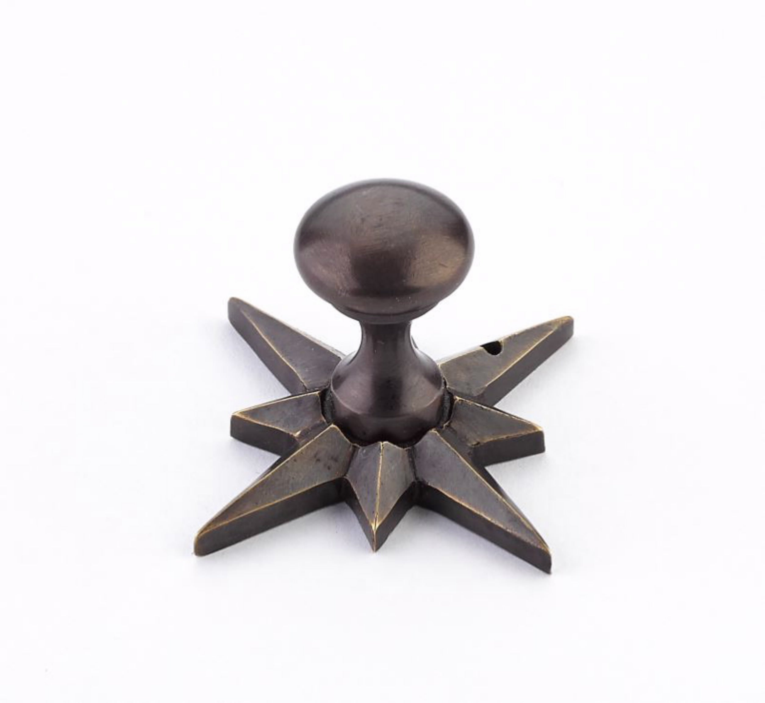 Schaub 982-DAB 3/4" Sonata Round Cabinet Knob with Star Backplate Dark Antique Bronze Finish Sparrow Supply