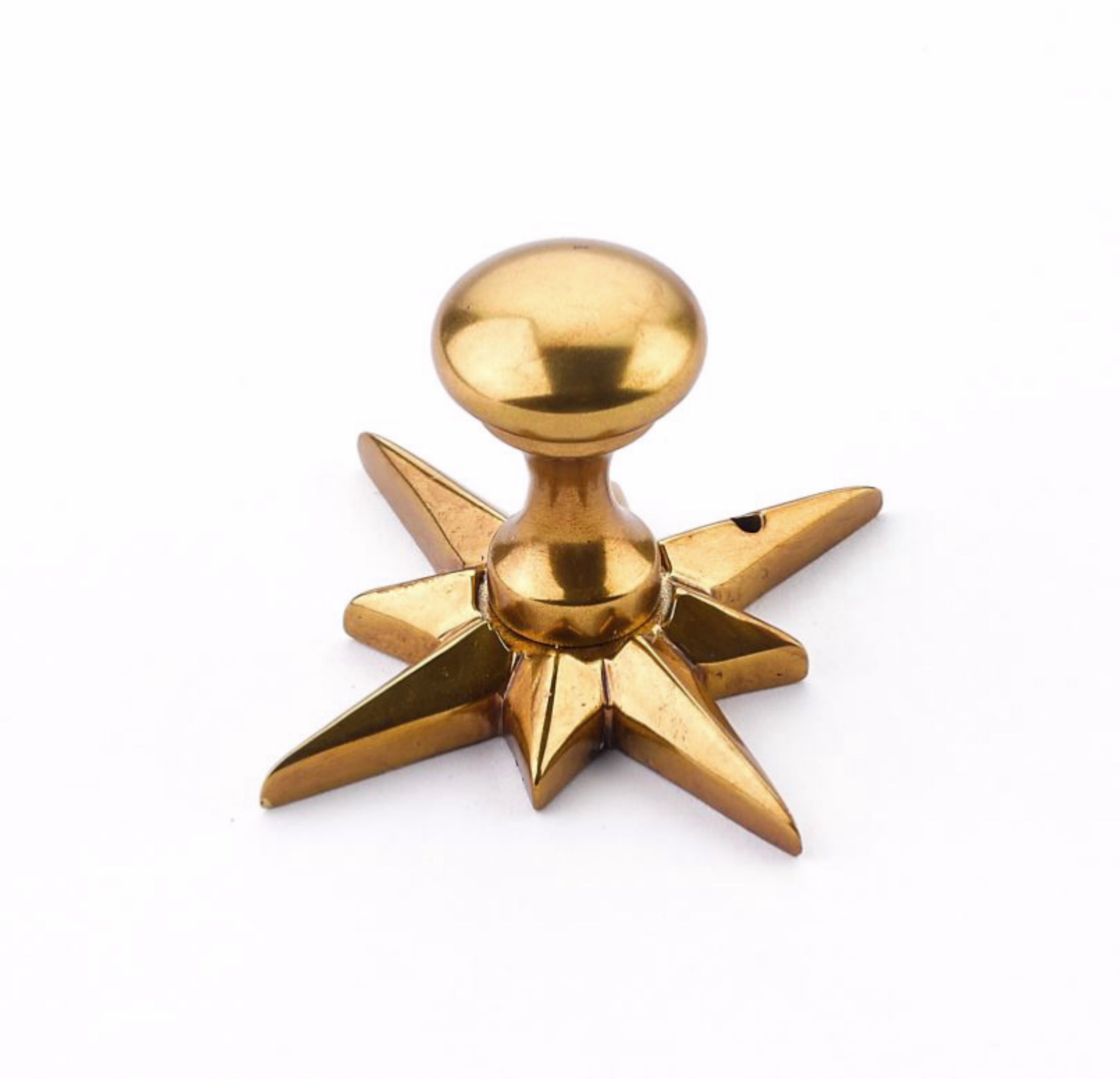 Schaub 982-PAR 3/4" Sonata Round Cabinet Knob with Star Backplate Paris Brass Finish Sparrow Supply