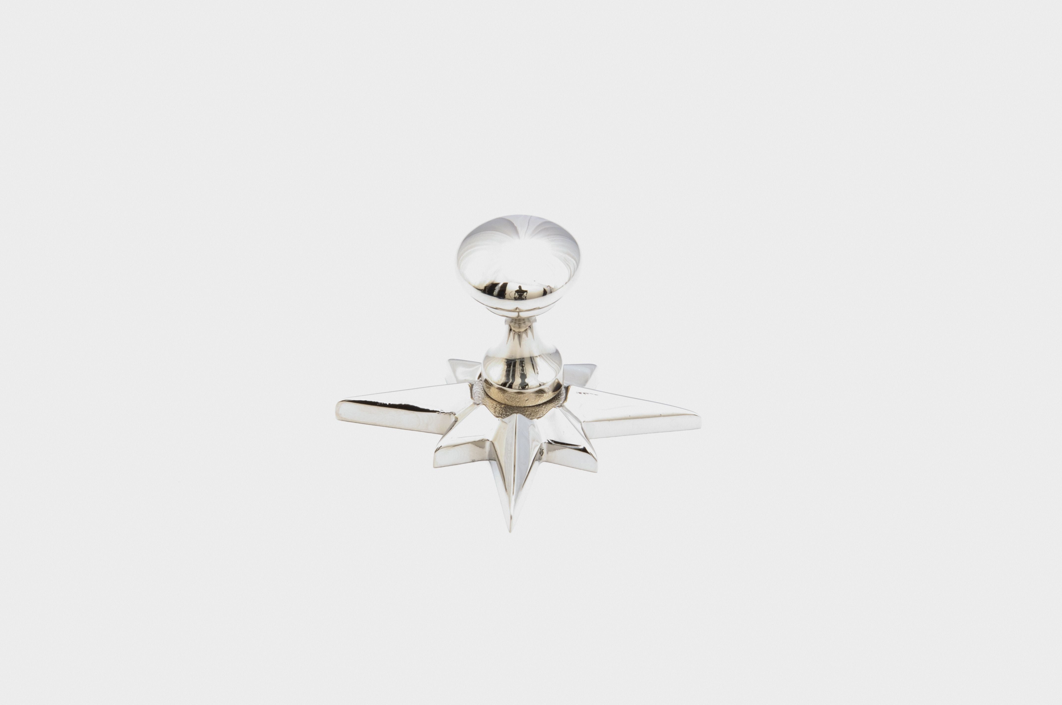 Schaub 982-PN 3/4" Sonata Round Cabinet Knob with Star Backplate Polished Nickel Finish Sparrow Supply