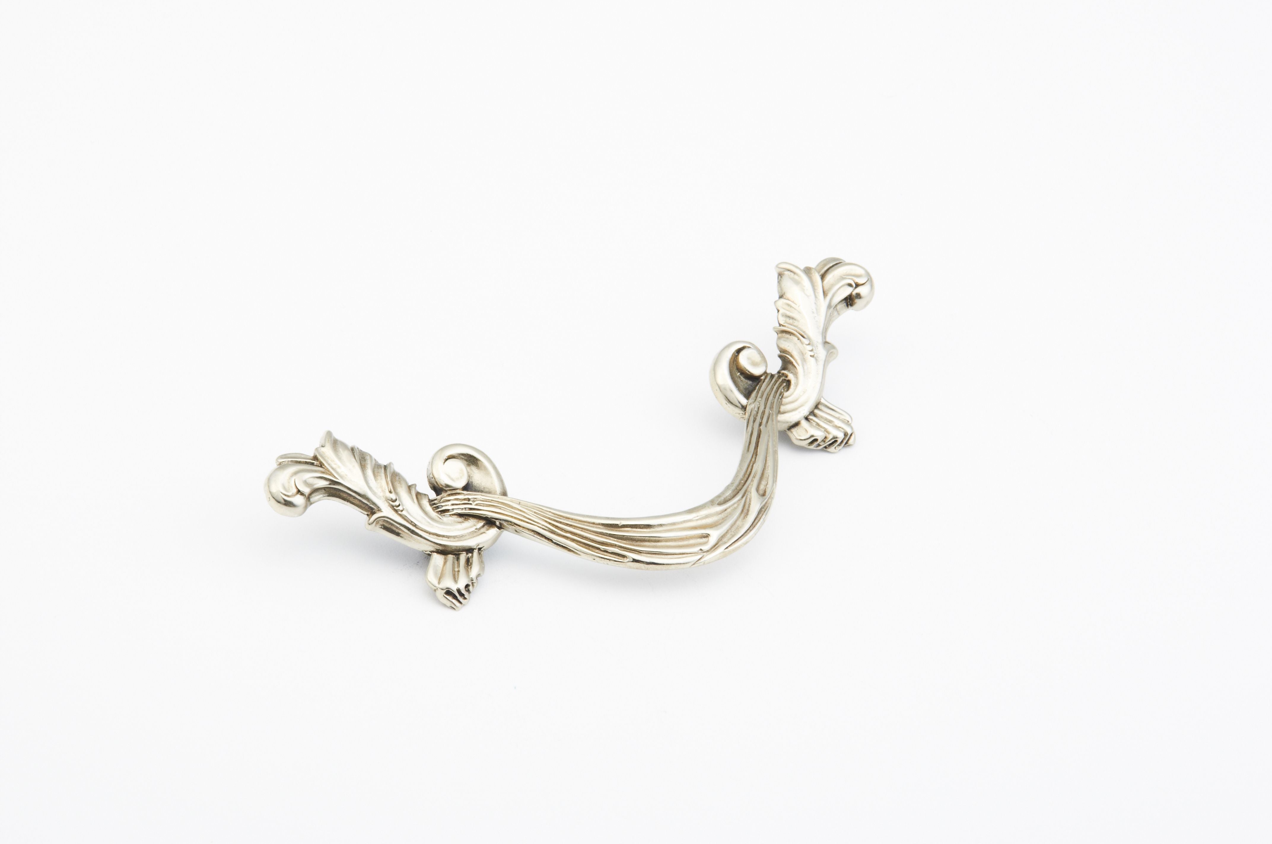 Schaub 987-WB 3-1/2" Center to Center French Court Cabinet Pull White Brass Finish Sparrow Supply