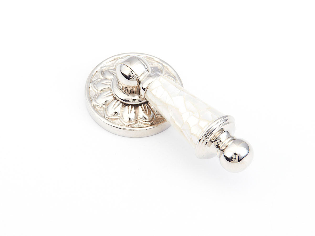 Schaub 989-MOP-PN 2-3/4" Mother of Pearl Pendant Cabinet Pull Polished Nickel Finish Sparrow Supply