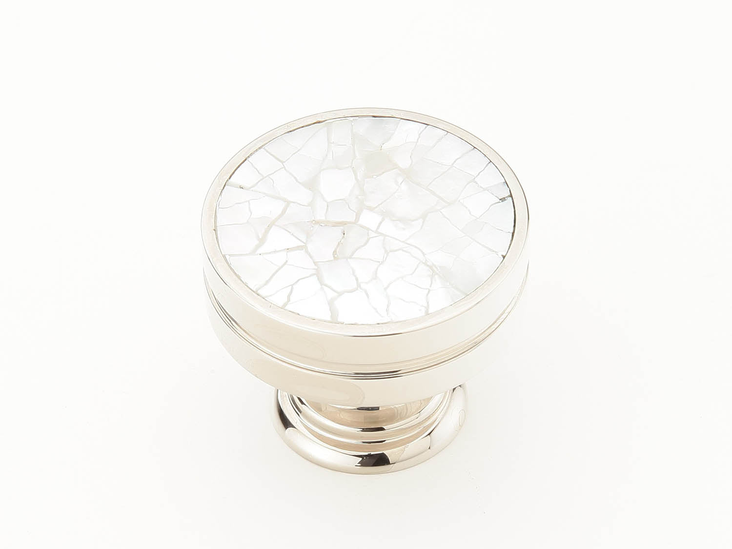 Schaub 990-MOP-PN 1-3/8" Mother of Pearl Cabinet Knob Polished Nickel Finish Sparrow Supply