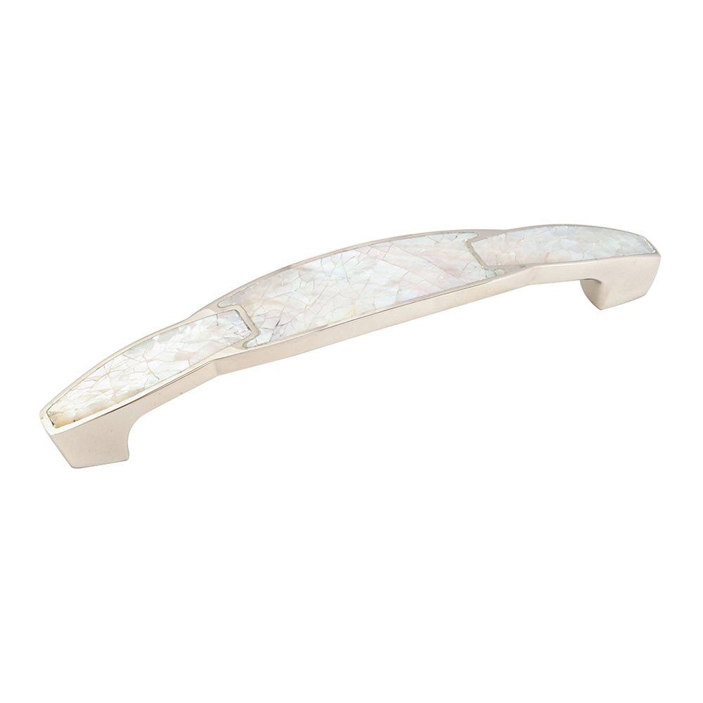 Schaub 992-6-MOP-PN 6" Center to Center Mother of Pearl Cabinet Pull Polished Nickel Finish Sparrow Supply
