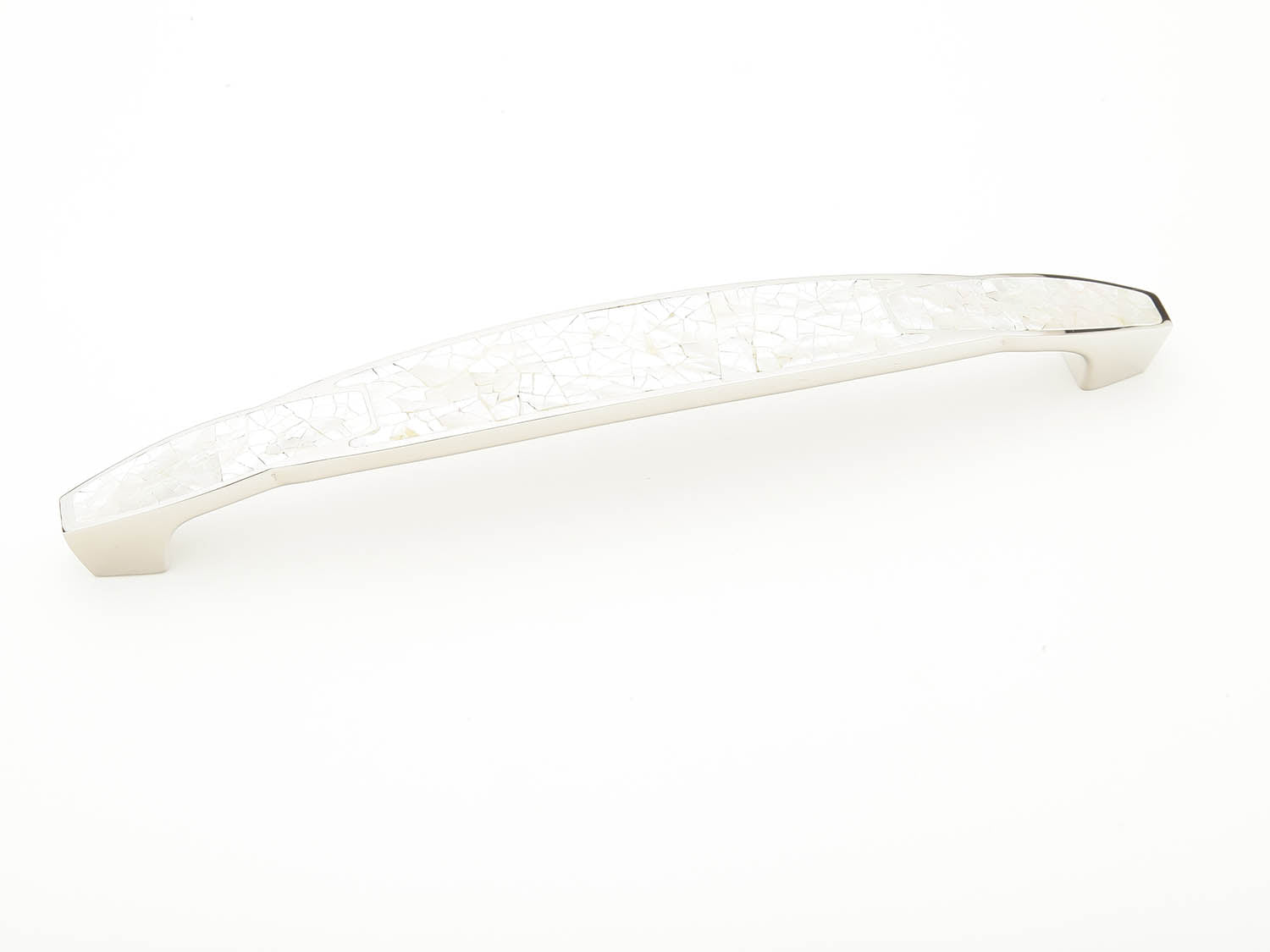 Schaub 992-8-MOP-PN 8" Center to Center Mother of Pearl Cabinet Pull Polished Nickel Finish Sparrow Supply