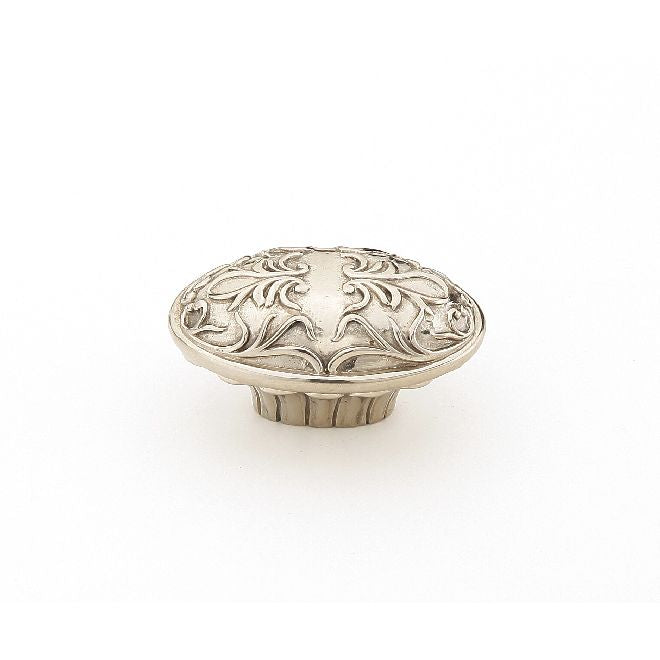 Schaub 993-WB 5/8" Oval Cantata Cabinet Knob White Brass Finish Sparrow Supply
