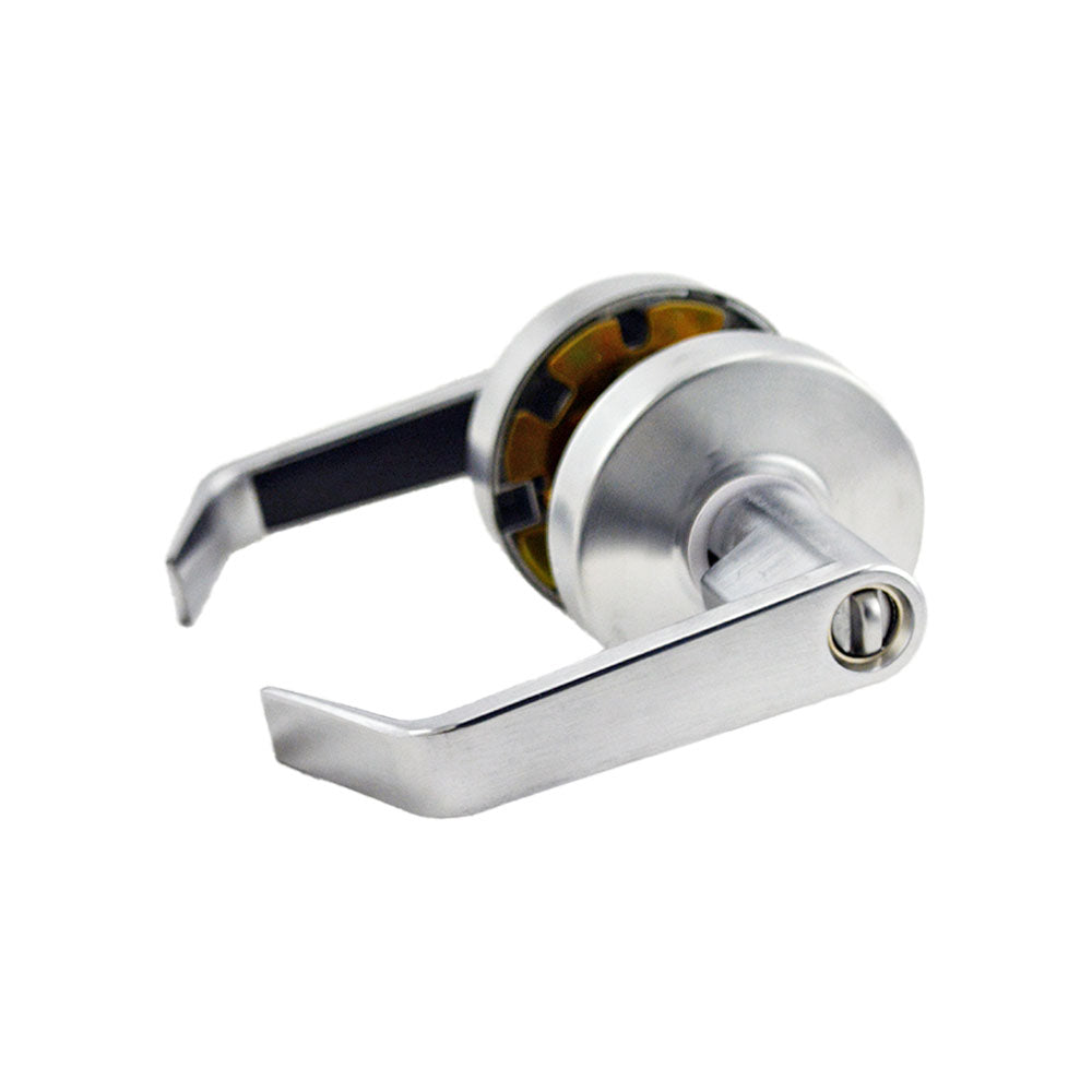 ASSA Abloy Accentra AU4607LN626SCHC Office Entry Augusta Lever Grade 2 Cylindrical Lock with Schlage C Keyway, MCD234 Latch, and 497-114 Strike US26D (626) Satin Chrome Finish Sparrow Supply