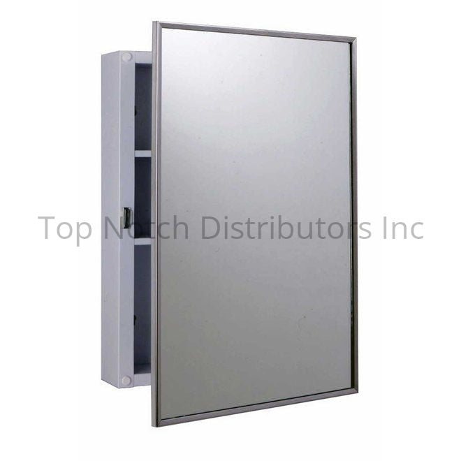 Bobrick B297 14-1/8" x 20-1/4" Surface Mounted Medicine Cabinet Sat... Sparrow Supply