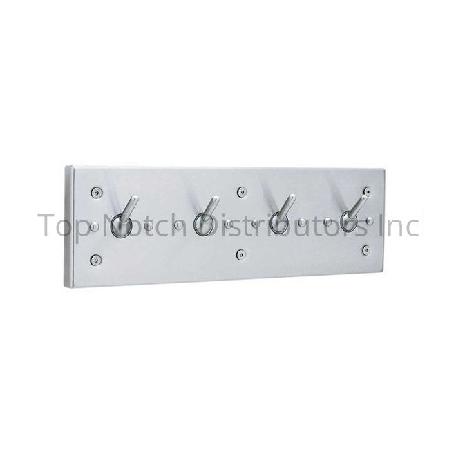 Bobrick B985 Vandal Resistant Clothes Hook Strip Satin Stainless St... Sparrow Supply