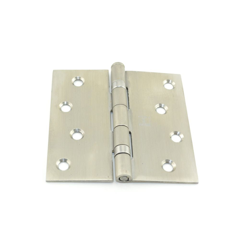 Hager BB1541432D 4" x 4" Square Corner Full Mortise Residential Weight Ball Bearing Hinge Satin Stainless Steel Finish Sparrow Supply
